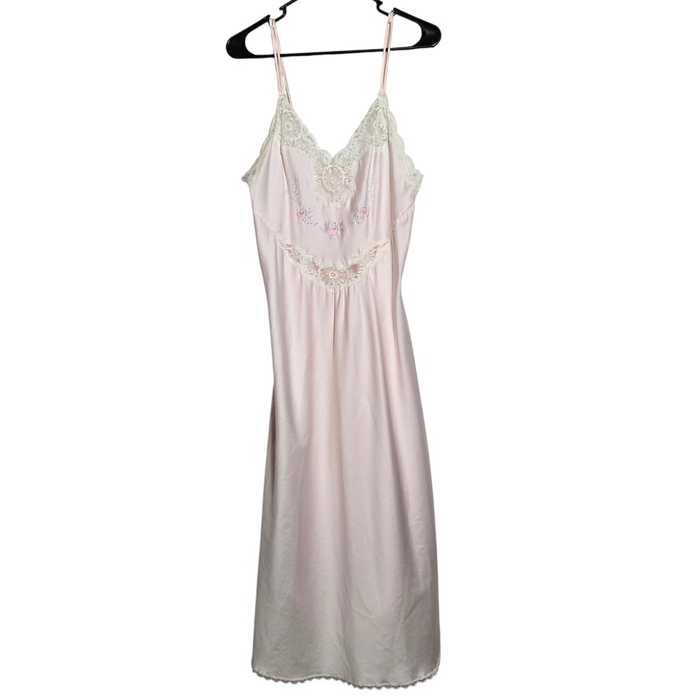 Vintage Barbizon Lace Nightgown Peignoir Slip Set M Coquette Dollette Romantic - Picture 2 of 14